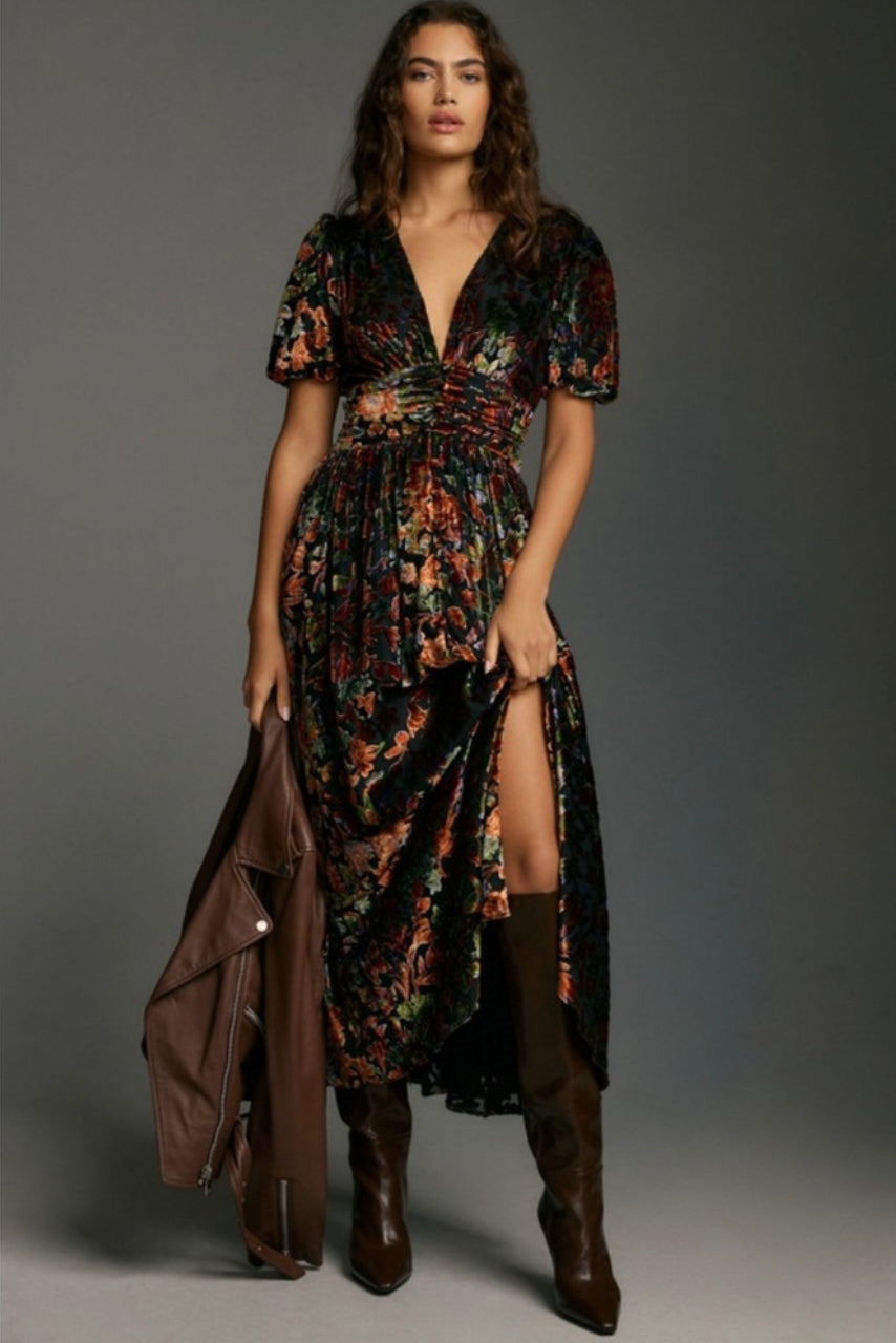 Anthropologie Katerina Velvet Dress NWT